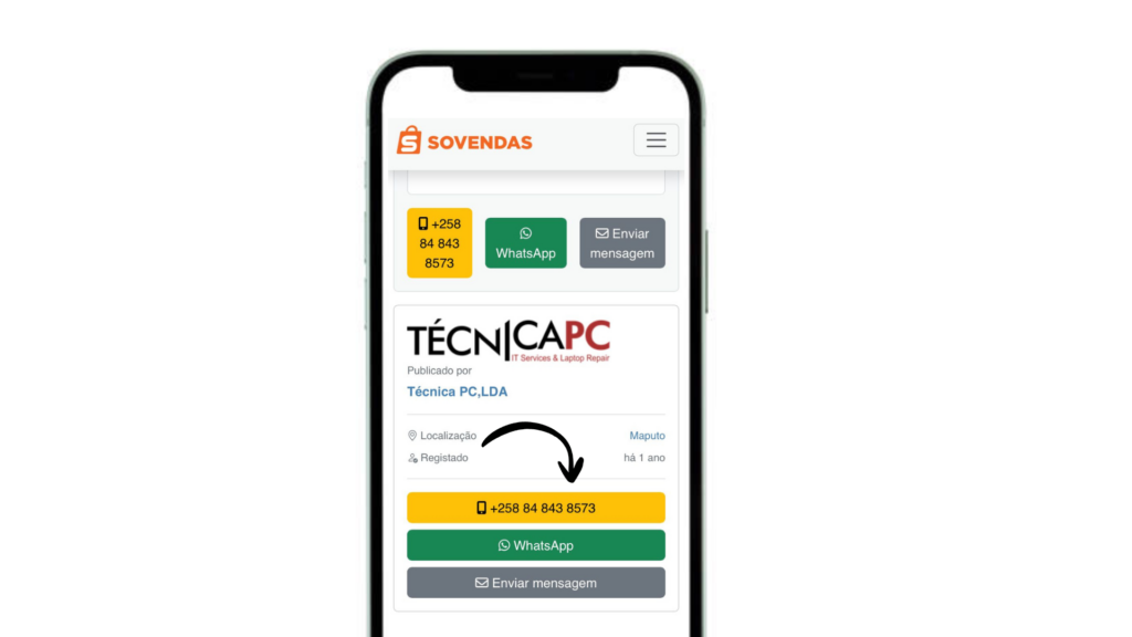 Como contactar um vendedor no Sovendas?