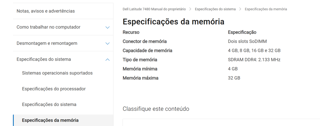 Identificar a RAM pelo site do fabricante